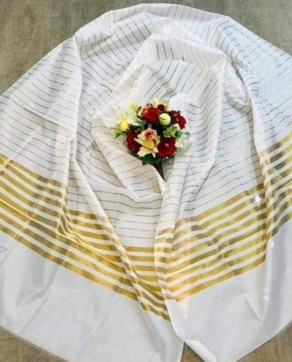 Jacquard golden lines Dupatta for ladies & women by Roop Mahal.pk