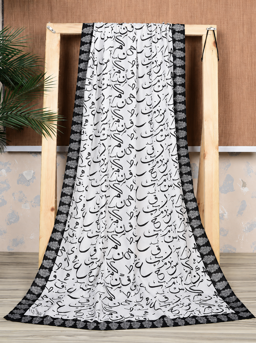 White Voile Calligraphy Dupatta - Image 3