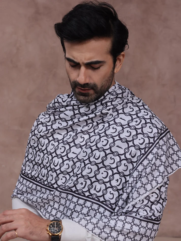 Jaan e Huroof Stole White-Men - Image 3
