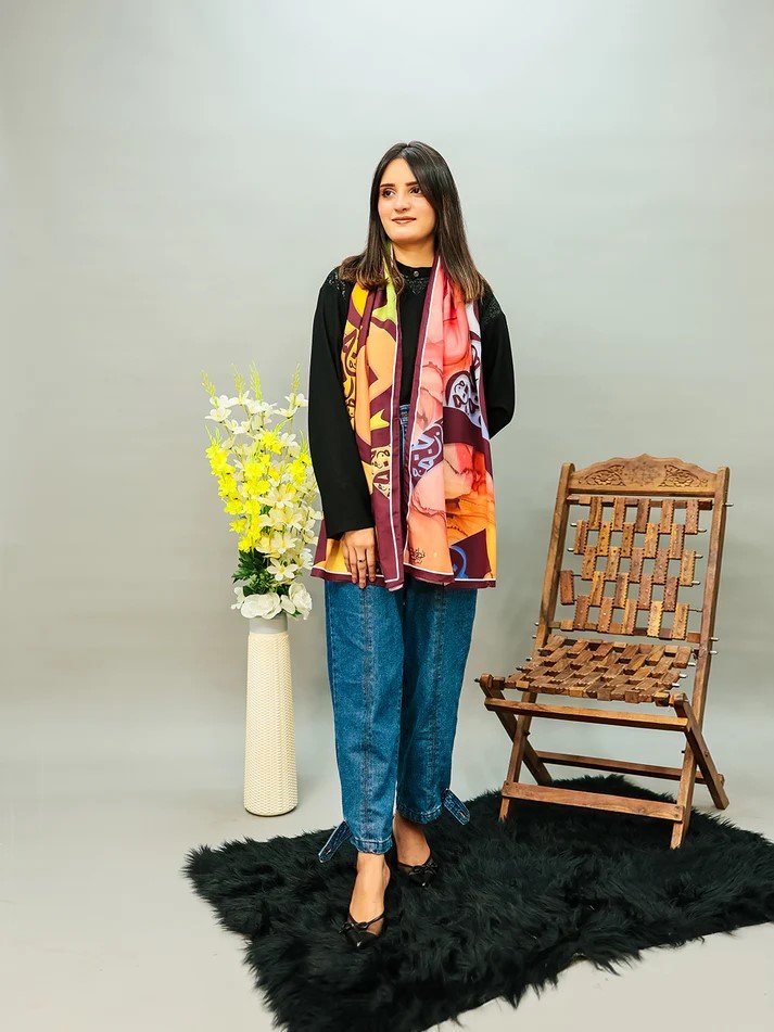 Jeem Printed Stole - Roop Mahal