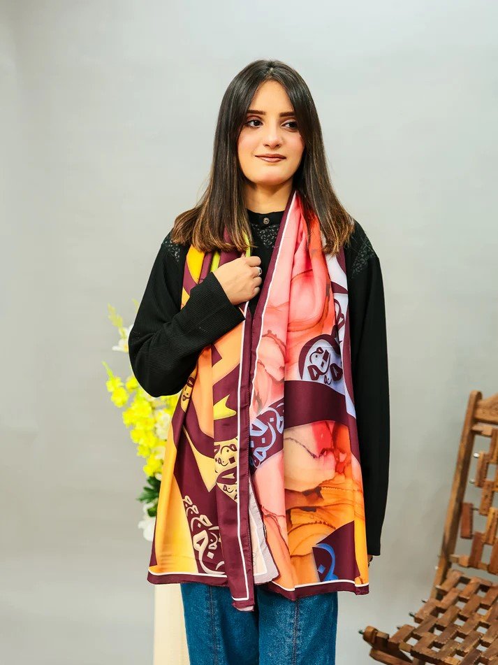 Jeem Printed Stole - Roop Mahal - Image 2