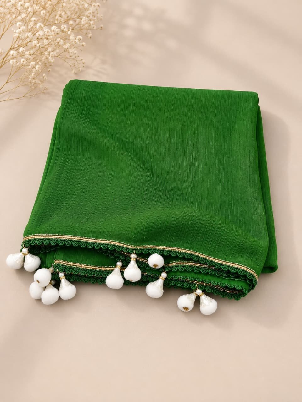 14 August Chiffon Lace Dupatta - Roop Mahal - Image 3